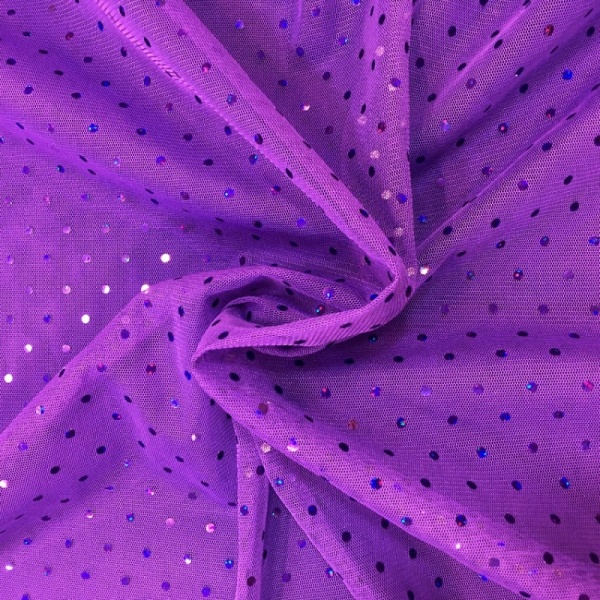 Purple Hologram Sequin Net